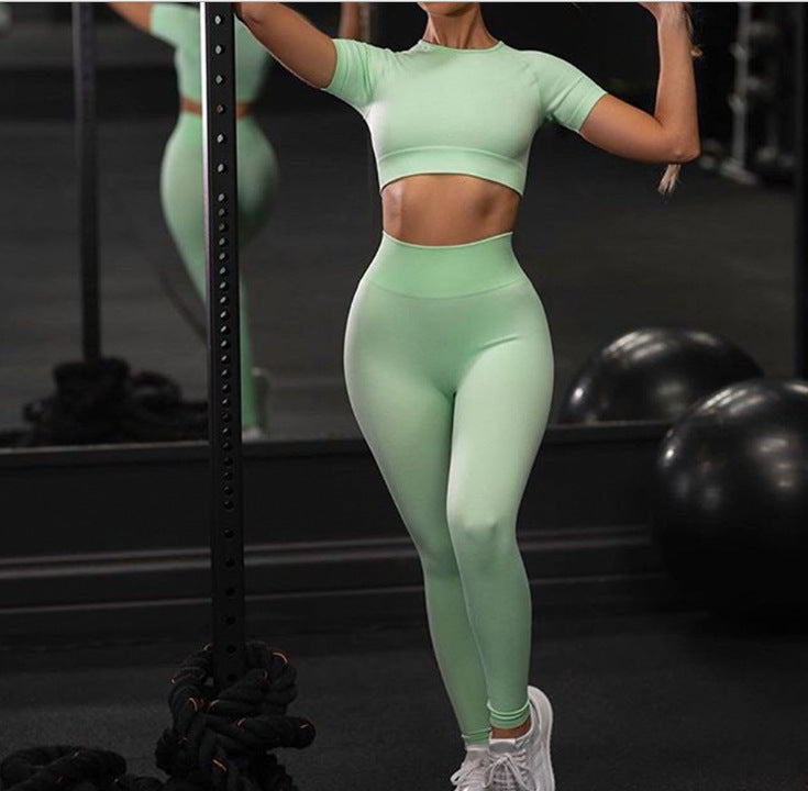 Solid color yoga seamless set - Vibin Sleek Fashion