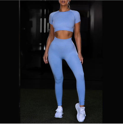 Solid color yoga seamless set - Vibin Sleek Fashion