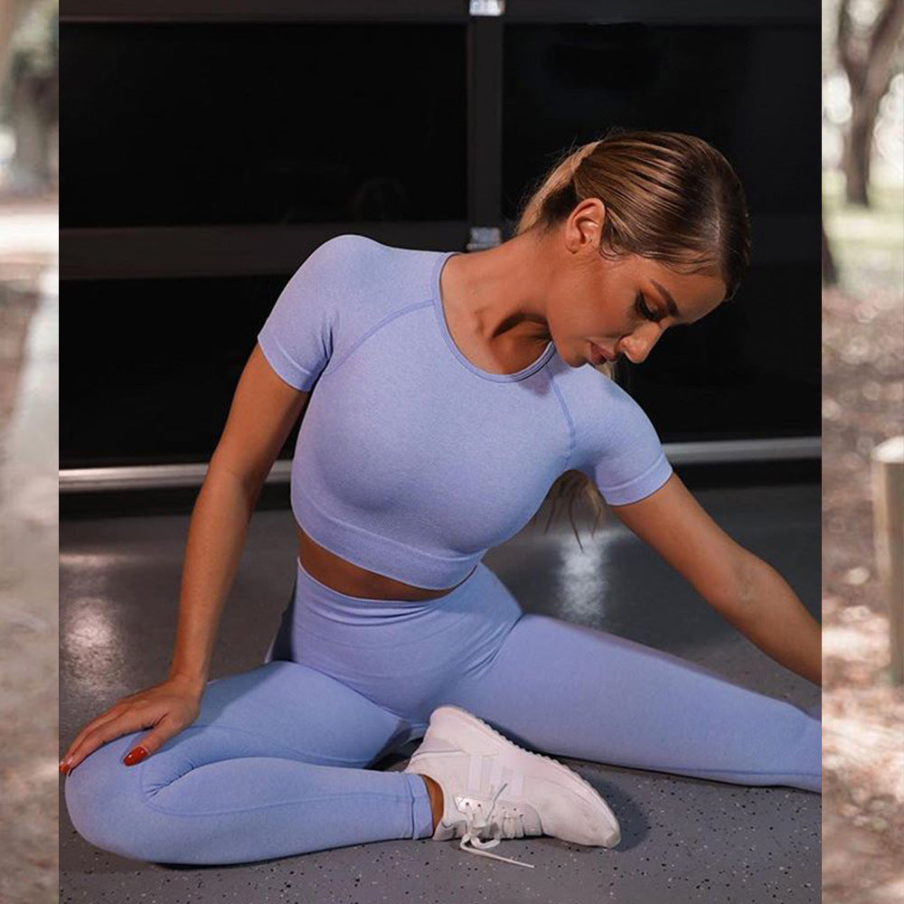 Solid color yoga seamless set - Vibin Sleek Fashion