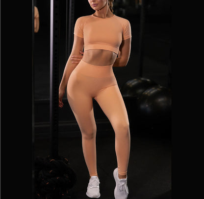 Solid color yoga seamless set - Vibin Sleek Fashion