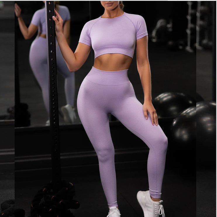 Solid color yoga seamless set - Vibin Sleek Fashion