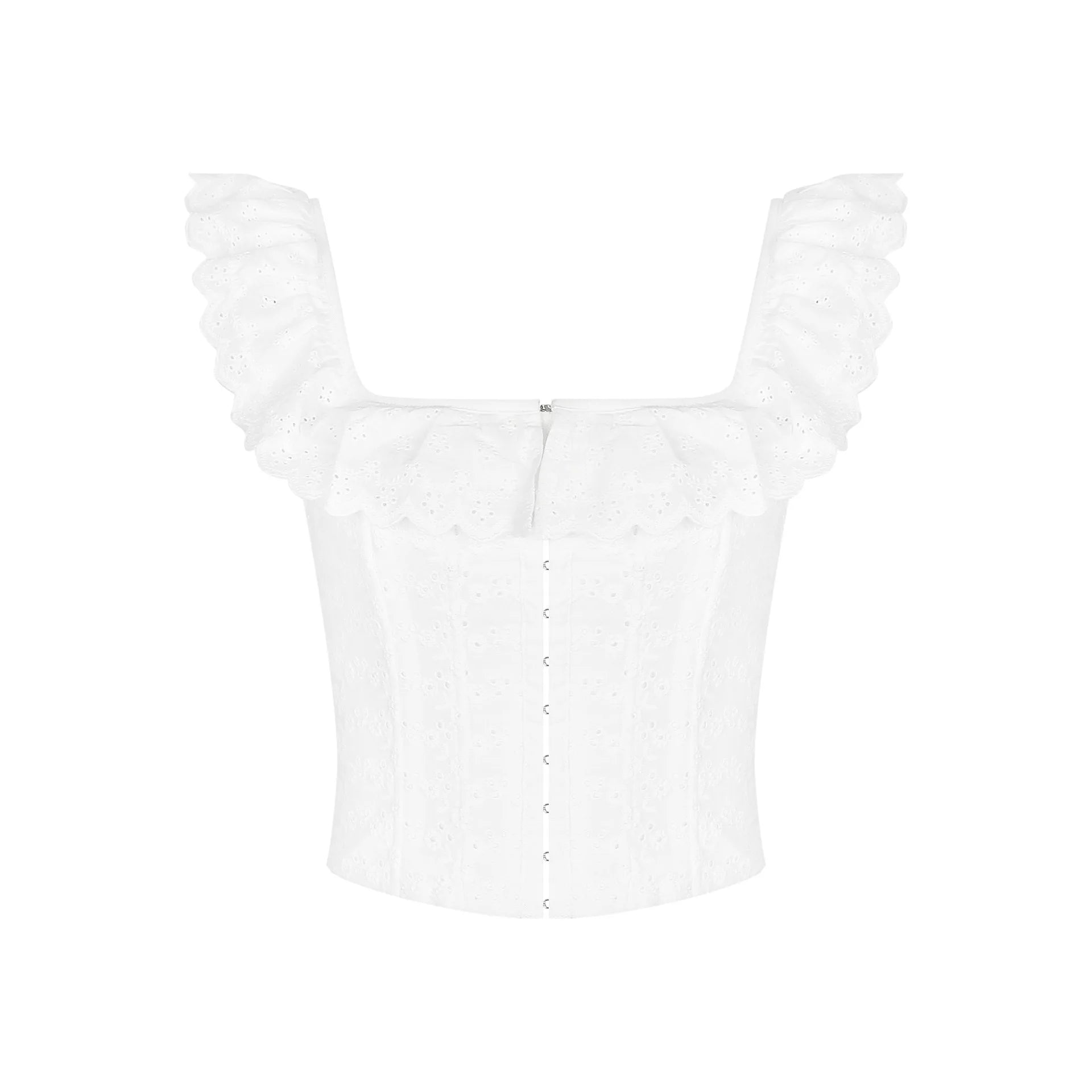 White Corset Lace Up Tank Top - Vibin Sleek Fashion