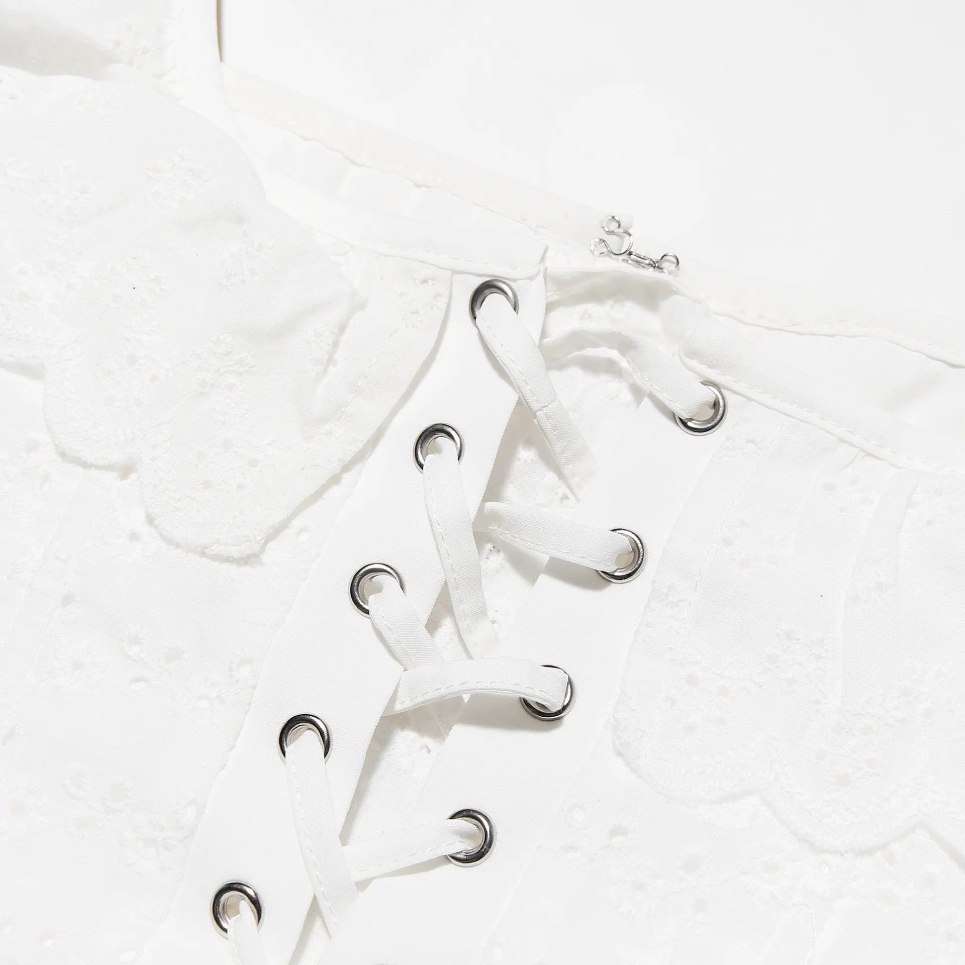 White Corset Lace Up Tank Top - Vibin Sleek Fashion