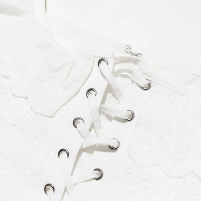 White Corset Lace Up Tank Top - Vibin Sleek Fashion