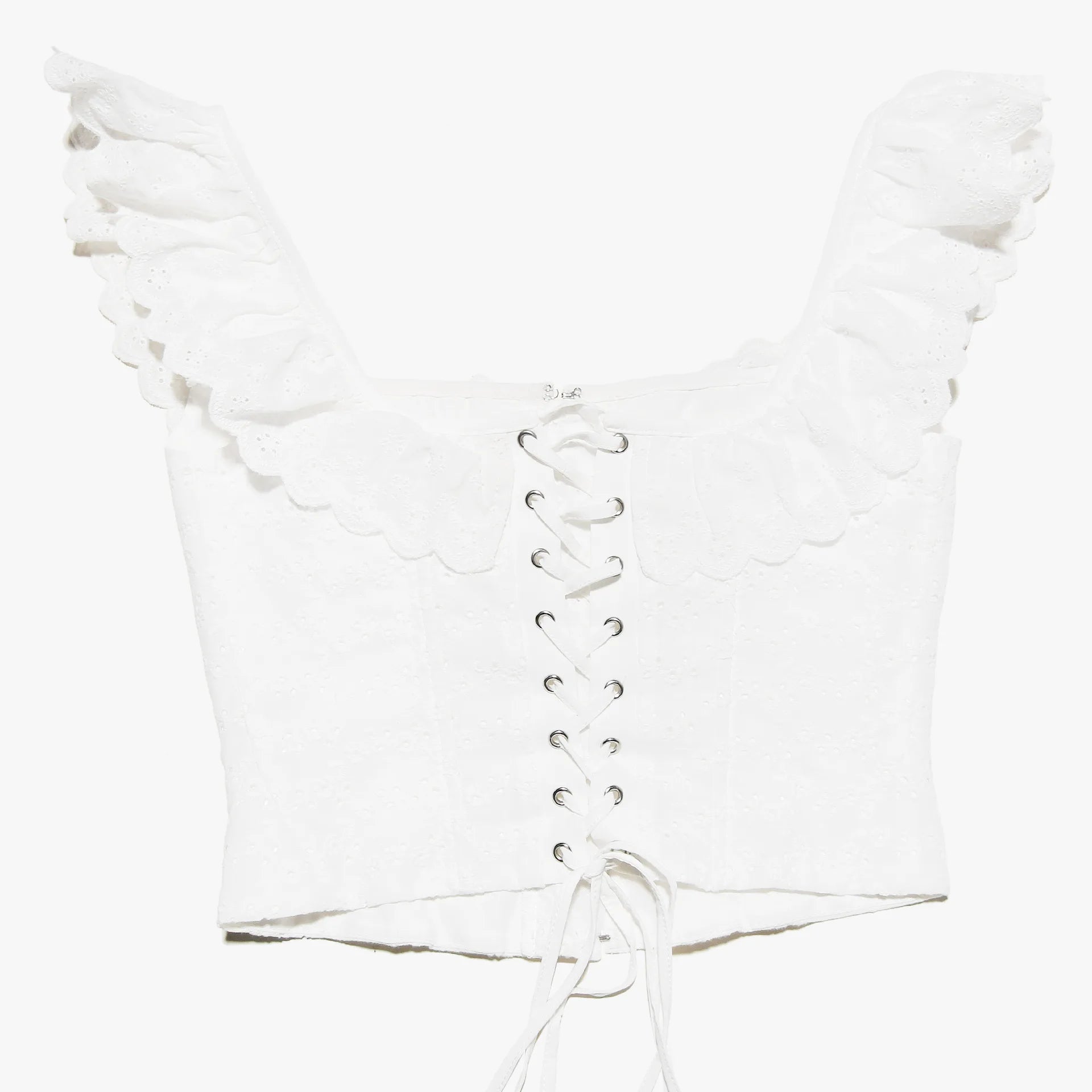 White Corset Lace Up Tank Top - Vibin Sleek Fashion