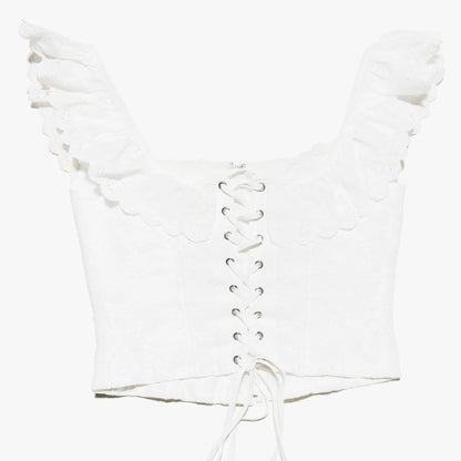 White Corset Lace Up Tank Top - Vibin Sleek Fashion